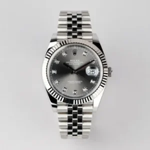 Rolex Datejust 41MM Jubilee Fluted Dark Rhodium Diamond Dial