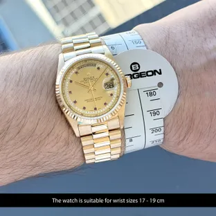 Rolex Day-Date 36 President, 18238, 36mm, 1989, Yellow gold, Champagne Ruby Diamond dial, Fullset - Image 8